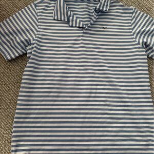 Vineyard Vines Navy and White Striped Shirt